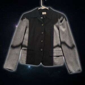 Ann Taylor Loft 100% Wool Women's Black Formal Wedding Suit Jacket Blazer Size 6